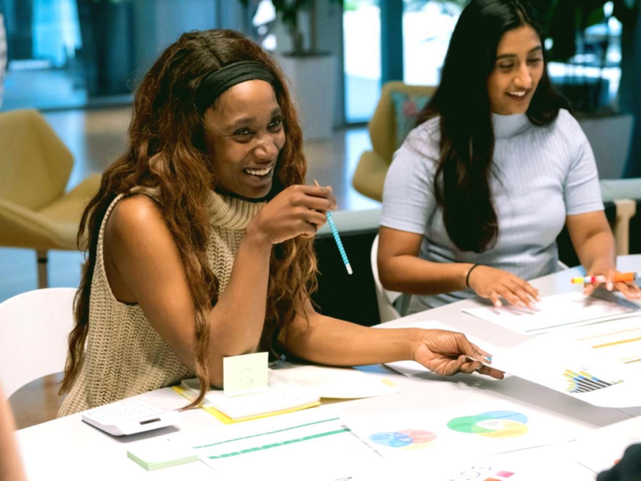 Analytics dashboard showing keyword rankings and trend data